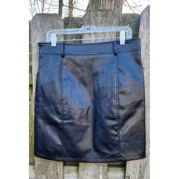Bagatelle Faux Leather Skirt Womens Black Mini See Measurements - Picture 7 of 8